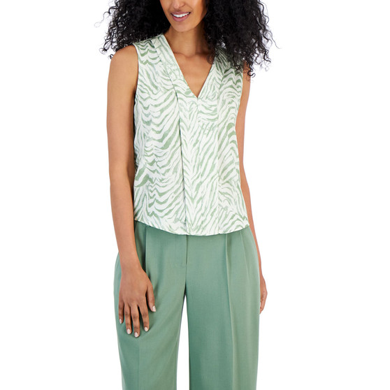 Women's Pleated-Front Sleeveless Top