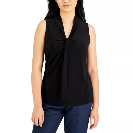 Women's Gathered-Front Stretch Knit Top