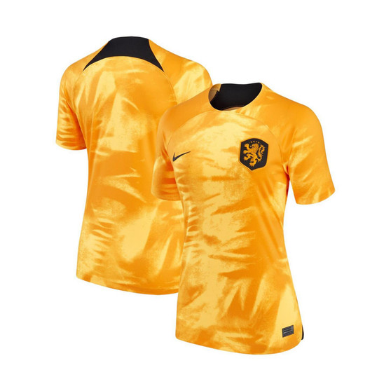Women's Orange Netherlands National Team 2022/23 Home Breathe Stadium Replica Blank Jersey