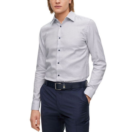 Men's Slim-Fit Structured Cotton Dress Shirt