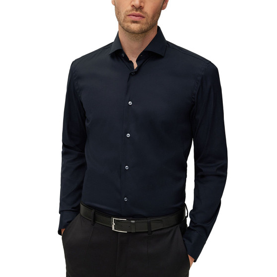 Men's Easy-Iron Cotton-Blend Poplin Slim-Fit Dress Shirt
