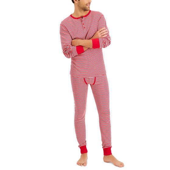 Men's Long John Sleep Pajamas, 2-Piece Set