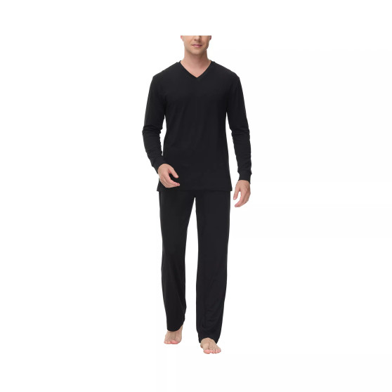 Men's Heat retaining Two Piece V-Neck & Lounge Pants Pajama Set