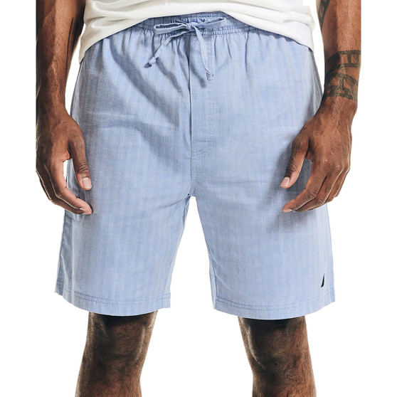 Men's Sleepwear, Blue Herringbone Short