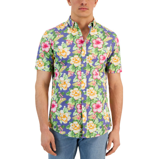 Men's Tropical Crush Poplin Shirt, Created for Macy's