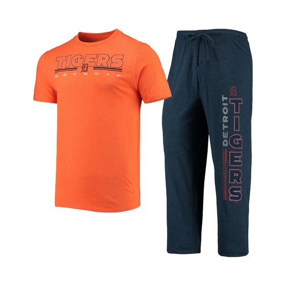 Men's Navy, Orange Detroit Tigers Meter T-shirt and Pants Sleep Set