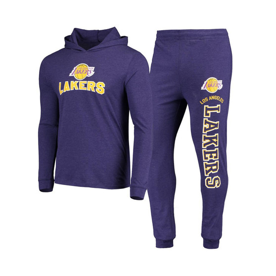 Men's Purple Los Angeles Lakers Pullover Hoodie and Pants Sleep Set