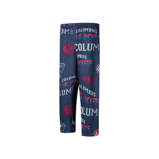 Men's Navy Columbus Blue Jackets Windfall Allover Microfleece Pajama Pants