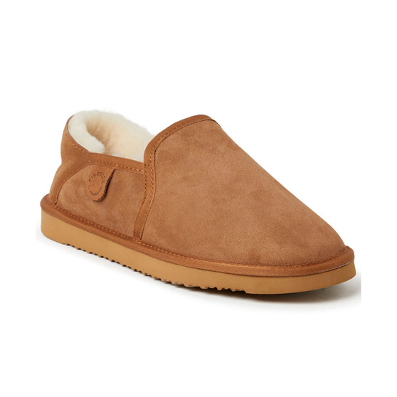 Fireside by Dearfoam Men's Hobart Genuine Shearling Closed Back Slippers