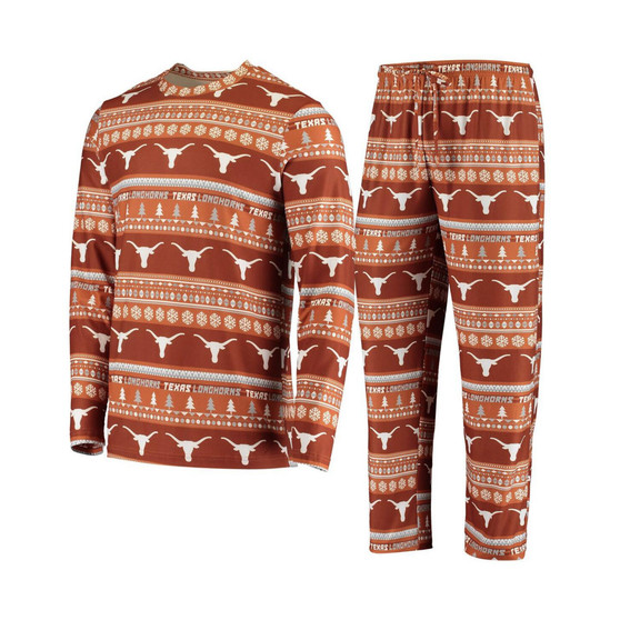 Men's Texas Orange Texas Longhorns Ugly Sweater Knit Long Sleeve Top and Pant Set