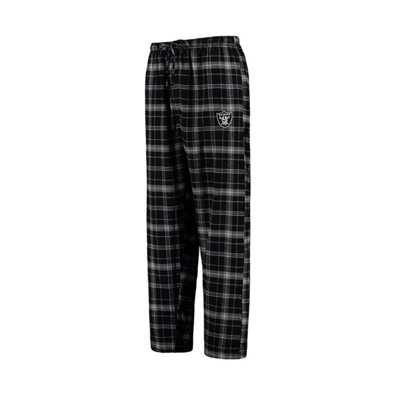 Men's Black Las Vegas Raiders Ultimate Plaid Flannel Pajama Pants