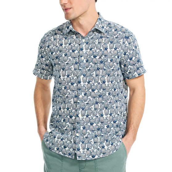 Men's Classic-Fit Short-Sleeve Linen Blend Shirts