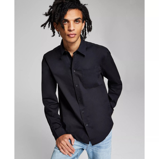 Men's Poplin Long-Sleeve Button-Up Shirt