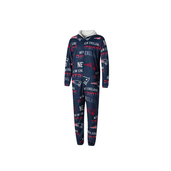 Men's Navy New England Patriots Windfall Microfleece Union Suit Pajamas