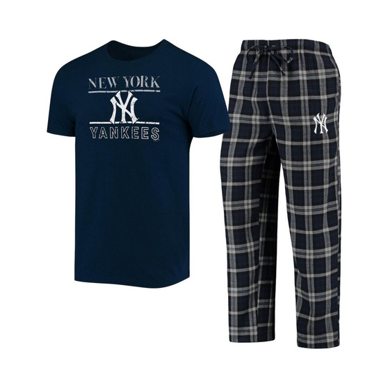 Men's Navy, Gray New York Yankees Lodge T-shirt and Pants Sleep Set