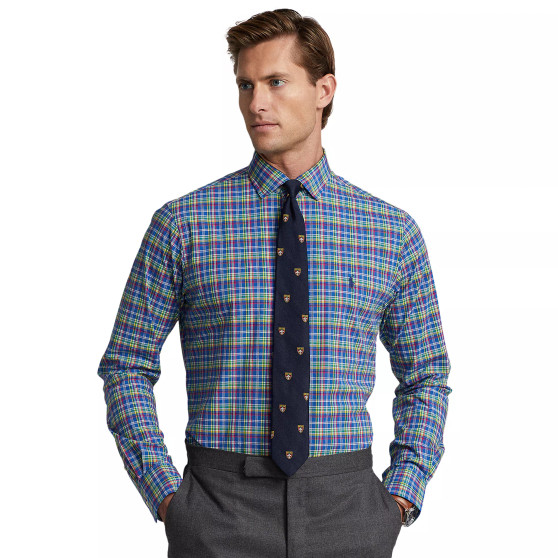 Men's Classic-Fit Plaid Stretch Poplin Shirt