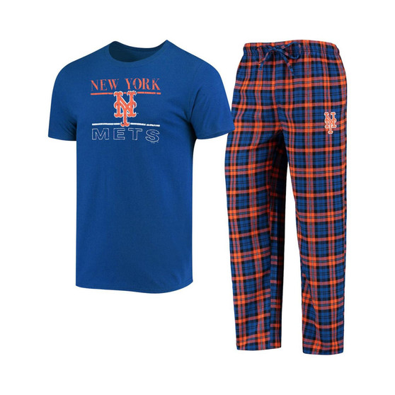 Men's Royal, Orange New York Mets Lodge T-shirt and Pants Sleep Set