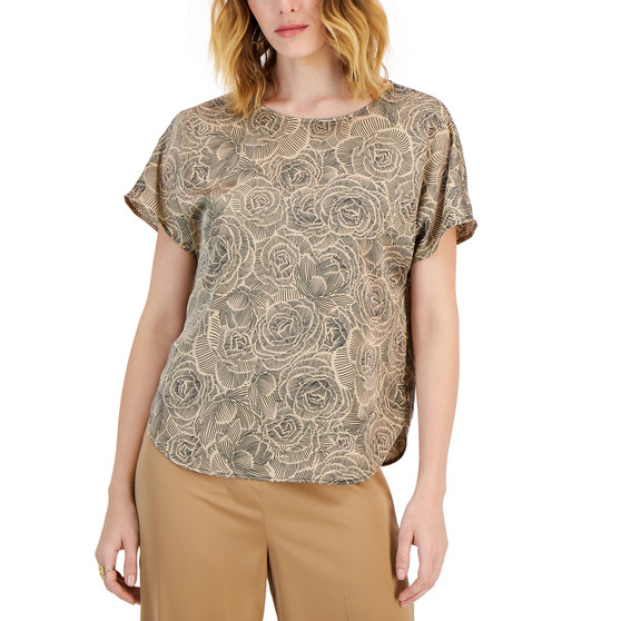 Women's Flutter-Sleeve Boat-Neck Top