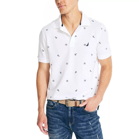 Men's Classic-Fit Icon-Print Performance Deck Polo Shirt