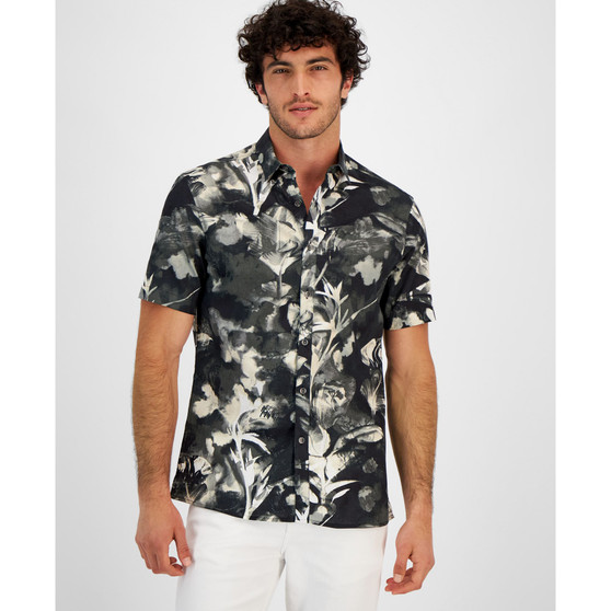 Men's Printed Regular-Fit Short-Sleeve Shirt, Created for Macy's