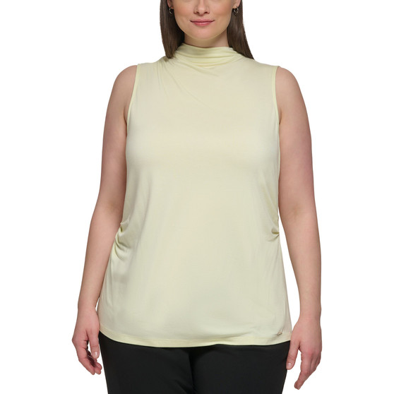 Plus Size Mock Neck Sleeveless Top