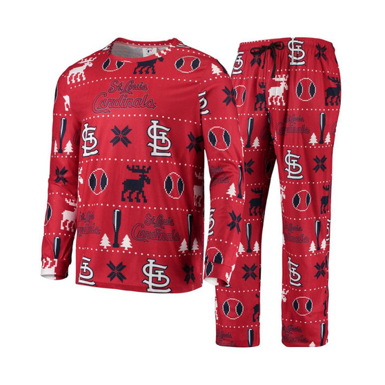 Men's Red St. Louis Cardinals Ugly Pajama Set