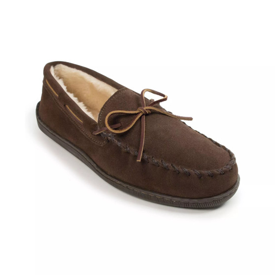 Men's Pile Lined Hard Sole Extended Sizes Slippers