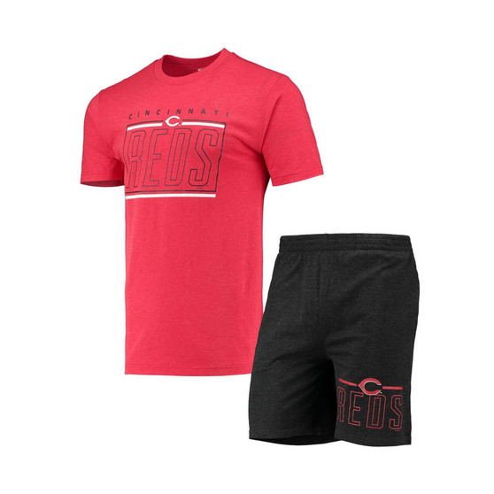 Men's Black, Red Cincinnati Reds Meter T-shirt and Shorts Sleep Set