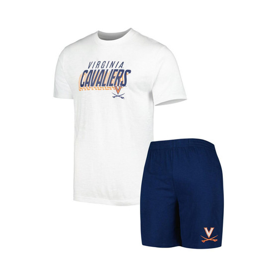 Men's Navy, White Virginia Cavaliers Downfield T-shirt and Shorts Set