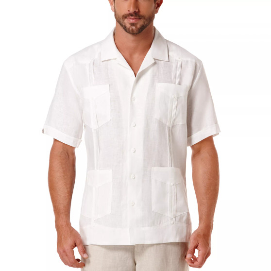 Short-Sleeve 4-Pocket 100% Linen Guayabera Shirt
