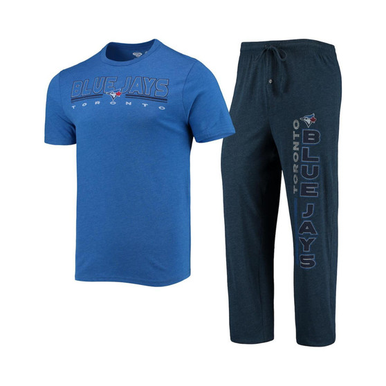 Men's Navy, Royal Toronto Blue Jays Meter T-shirt and Pants Sleep Set