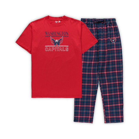 Men's Red Washington Capitals Big and Tall Lodge T-shirt and Pants Sleep Set