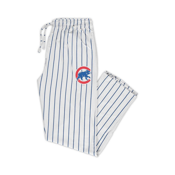 Men's White, Royal Chicago Cubs Big and Tall Pinstripe Sleep Pants