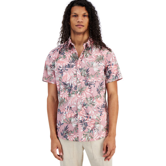 Men's Hans Regular-Fit Tropical Floral-Print Button-Down Shirt, Created for Macy's