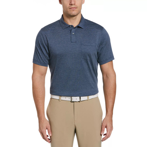 Men's Fine Line Eco Short Sleeve Golf Polo Shirt with Pocket