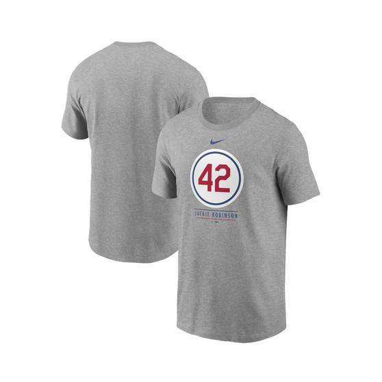 Men's Jackie Robinson Heathered Gray Los Angeles Dodgers Player Plaque T-shirt