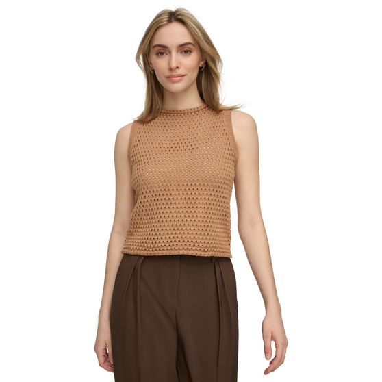Women's Open-Weave Sleeveless Sweater