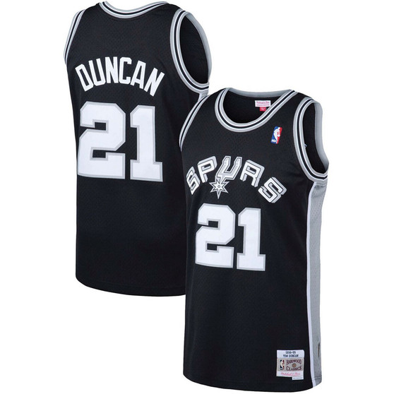 Men's Tim Duncan Black San Antonio Spurs 1998-99 Hardwood Classics Swingman Jersey