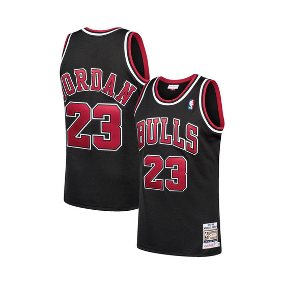 Men's Michael Jordan Black Chicago Bulls 1997-98 Hardwood Classics Authentic Player Jersey