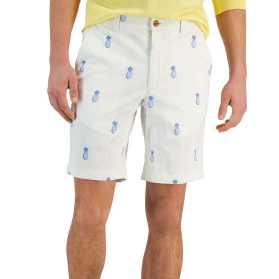 Men's Pin Classic-Fit Pineapple-Print 9" Chino Shorts, Created for Macy's