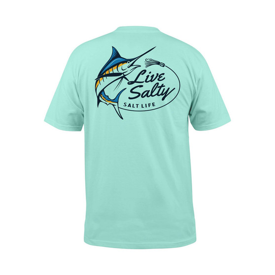 Men's Salty Marlin Logo Graphic Performance T-Shirt