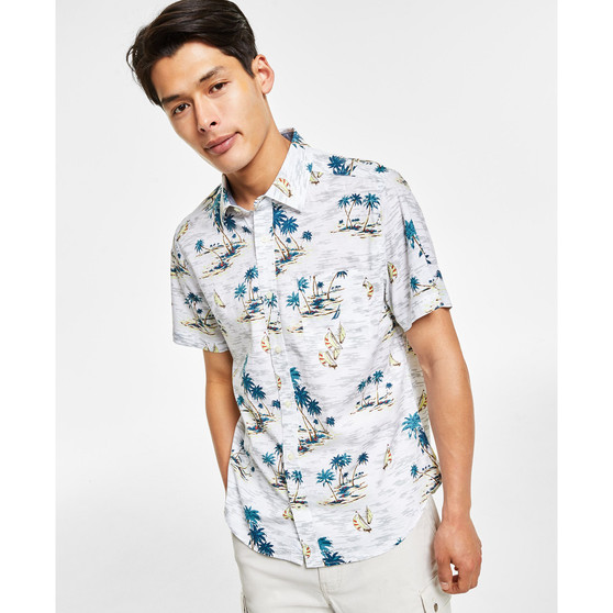 Men's Classic-Fit Scenic-Print Button-Down Shirt