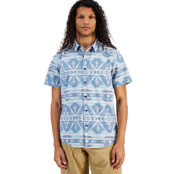 Men's Kline Regular-Fit Geo-Print Button-Down Shirt, Created for Macy's