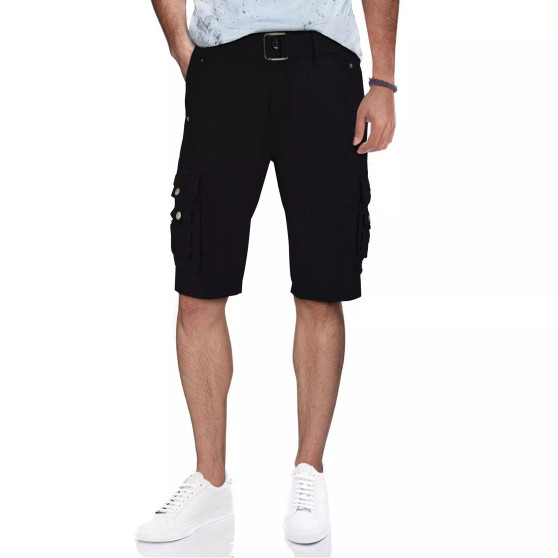 Men's Belted Snap Detail Cargo Shorts