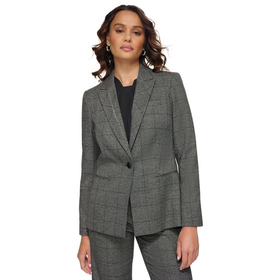 Women's Menswear-Inspired One-Button Blazer
