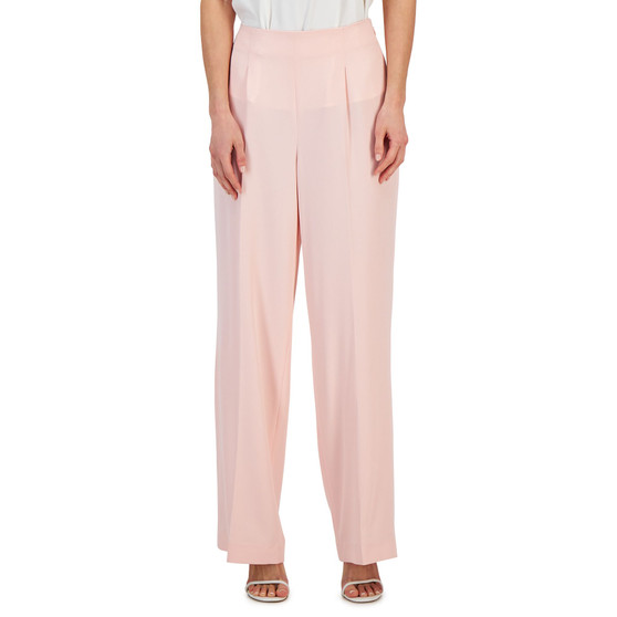 Women's Crepe De Chine High-Rise Wide-Leg Pants With Pleats