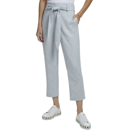 Women's High-Rise Tie-Belt Ankle Pants
