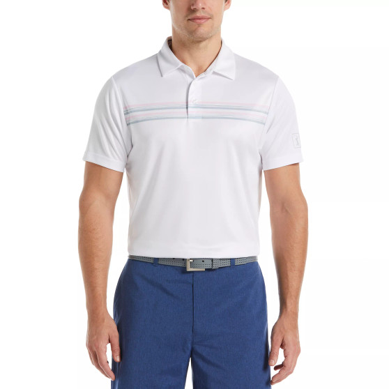 Men's Chest Stripe Short Sleeve Golf Polo