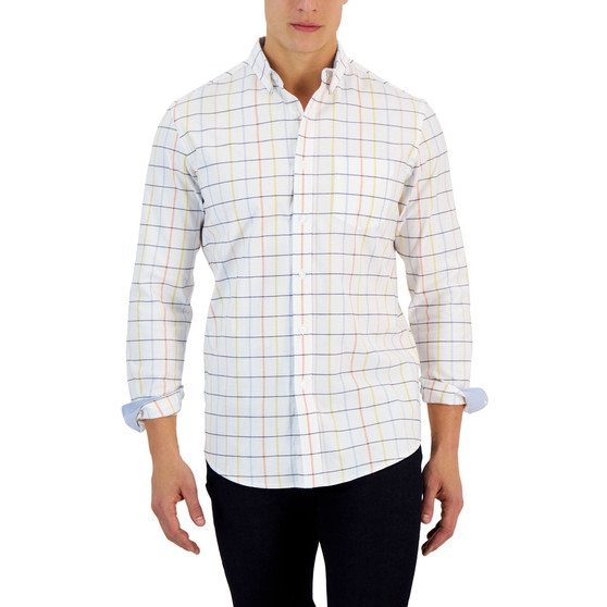 Timon Long Sleeve Multicolor Windowpane Oxford Shirt, Created for Macy's