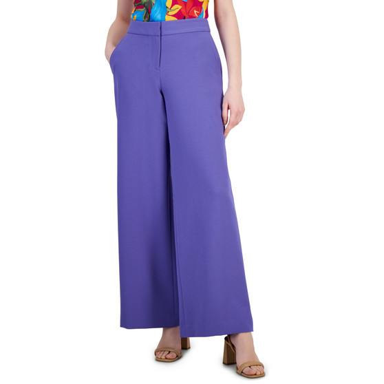 Women's Mid Rise Front-Zip Wide-Leg Pants